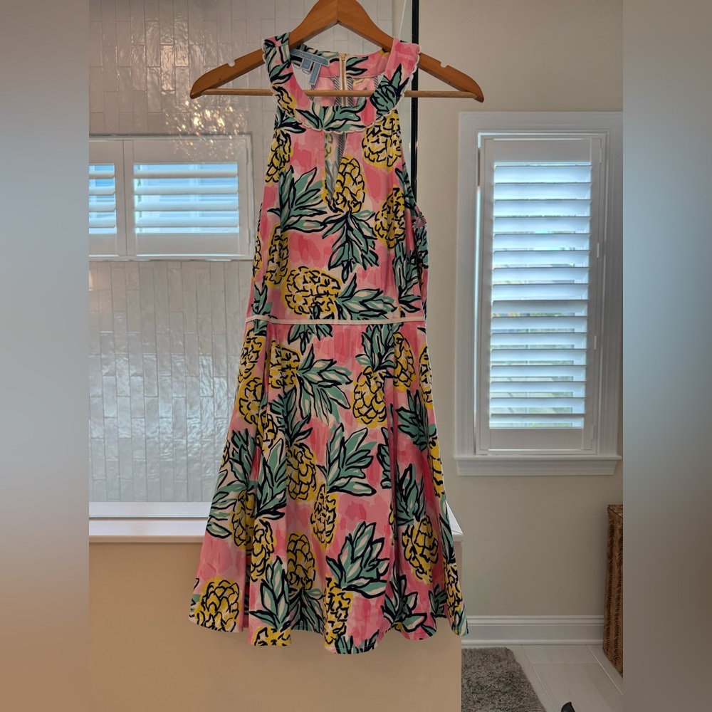 Draper James Pink and Yellow Pineapple Dress